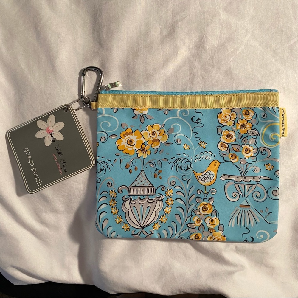 Baby Bella Maya Go Go Pouch Birdy In Bloom Holds Diapers Wipes Zip Up Small Bag